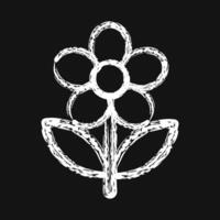 Icon daisy. Beautiful flowers elements. Icon in chalk style. vector