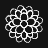 Icon dahlia. Beautiful flowers elements. Icon in chalk style. vector
