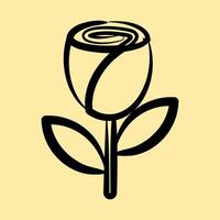 Icon rose. Beautiful flowers elements. Icon in hand drawn style. vector