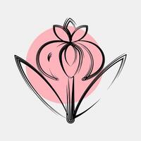 Icon iris. Beautiful flowers elements. Icon in color spot style. vector
