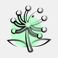 Icon dandelion. Beautiful flowers elements. Icon in color spot style. vector