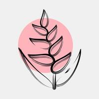 Icon heliconia. Beautiful flowers elements. Icon in color spot style. vector