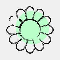 Icon aster. Beautiful flowers elements. Icon in color spot style. vector