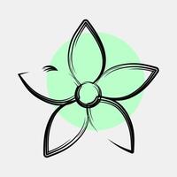 Icon jasmine. Beautiful flowers elements. Icon in color spot style. vector