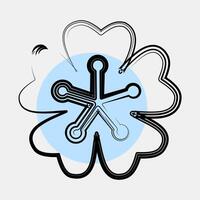 Icon sakura. Beautiful flowers elements. Icon in color spot style. vector