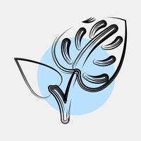 Icon anthurium. Beautiful flowers elements. Icon in color spot style. vector