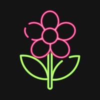 Icon daisy. Beautiful flowers elements. Icon in neon style. vector