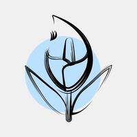 Icon calla lily. Beautiful flowers elements. Icon in color spot style. vector