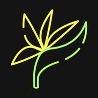 Icon bird of paradise. Beautiful flowers elements. Icon in neon style. vector