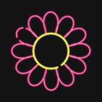 Icon aster. Beautiful flowers elements. Icon in neon style. vector