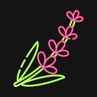 Icon lavender. Beautiful flowers elements. Icon in neon style. vector