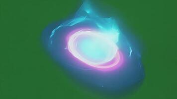 Luminescent shapes illuminated in the evening sky. Green screen chromakey video