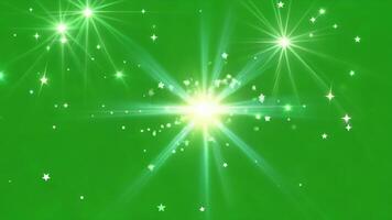 Stars blinking playfully creating a magical effect. Green screen chromakey video