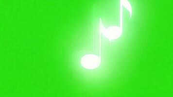 Light notes hovering above full of movement. Green screen chromakey video