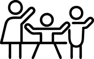 Family making breakfast together in a bright kitchen with a glossy background copy space on top. Set 2 vector