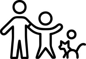 Family enjoying a day at home with pets playing plain background copy space on left. Set 6 vector