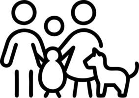 Family enjoying a day at home with pets playing plain background copy space on left. Set 4 vector