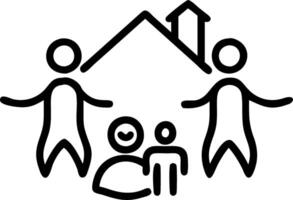 Family enjoying a day at home with pets playing plain background copy space on left. Set 3 vector