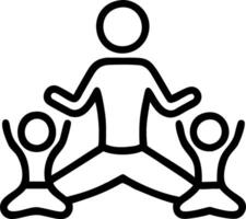Family doing yoga together capturing peaceful joy and connection close up macro with copy space below. vector