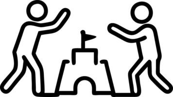 Family building sandcastles on the beach capturing creative teamwork and joy copy space on right. Set 4 vector