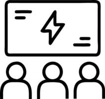 Factory workers participating in energy saving workshop vector