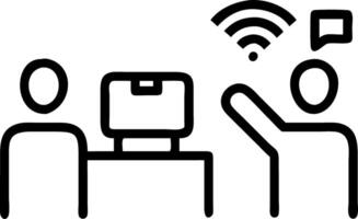 Factory workers using handheld devices to track inventory with copy space vector