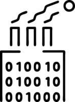 Factory chimney emitting binary code instead of smoke with copy space vector