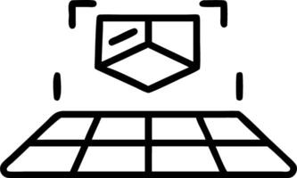Factory floor with augmented reality grid overlay and copy space vector