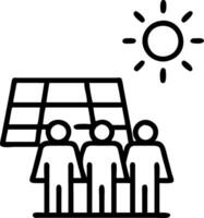 Executives unveiling solar panel project vector