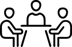 Entrepreneurs discussing strategy on a glass table plain background copy space on right. vector