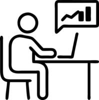 Entrepreneur using AI powered business intelligence tools on plain desk copy space vector