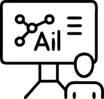 Entrepreneur presenting AI business strategy on digital screen with bokeh background copy space vector
