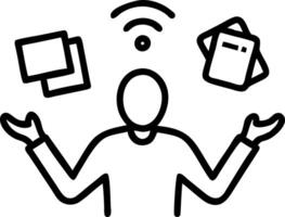 Entrepreneur overwhelmed with multiple tasks in reality setting copy space vector