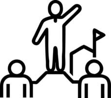 Entrepreneur leading team towards success on glossy background vector
