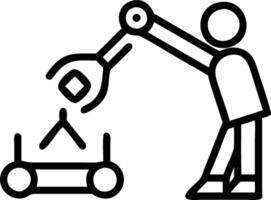 Engineers testing a robotic device outdoors with copy space vector