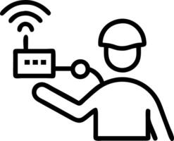 Engineer testing industrial IoT devices Set 3 vector