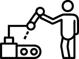Engineer programming PLC for automated assembly line in high tech facility vector