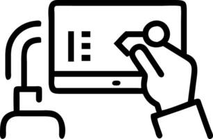 Engineer using tablet to monitor production line with copy space vector