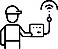 Engineer testing industrial IoT devices Set 2 vector