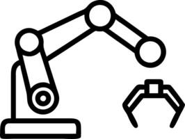 Engineer programming robotic arm in high tech factory with workspace vector