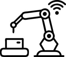 Engineer monitoring automated material handling system in smart factory vector