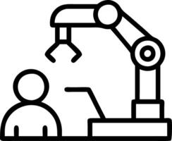 Engineer designing automated quality control system in modern manufacturing plant vector