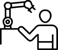 Engineer designing automated quality control system in modern manufacturing plant Set 2 vector