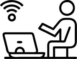 Engineer controlling machinery remotely via laptop with copy space vector