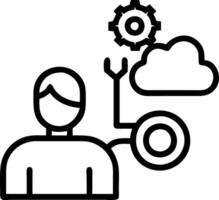 Engineer collaborating with AI for predictive maintenance vector