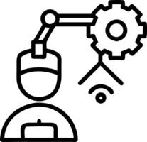Engineer collaborating with AI for predictive maintenance Set 3 vector