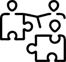 Employees collaborating on interactive puzzle in open office copy space on left. Set 4 vector