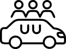 Employees carpooling to work with copy space vector
