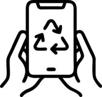 Employee using recycling app on smartphone showcasing digital innovation vector