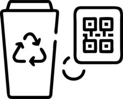 Employee scanning QR code on recycling bin with smartphone for tracking Set 2 vector